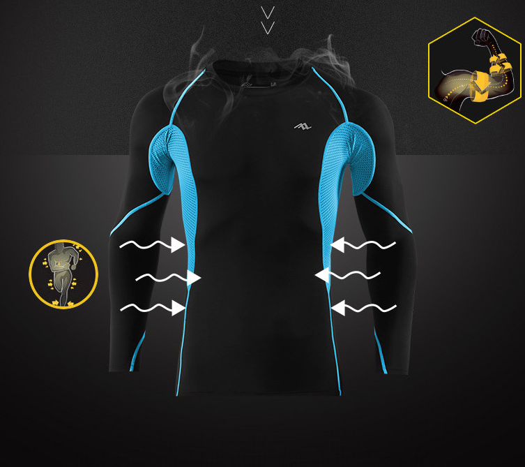 Quick-Dry Long Sleeve T-Shirt and Compression Fitness Wear