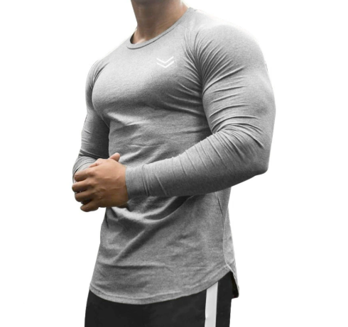 Men's Quick-Dry Long Sleeve Gym T-Shirt for Workouts